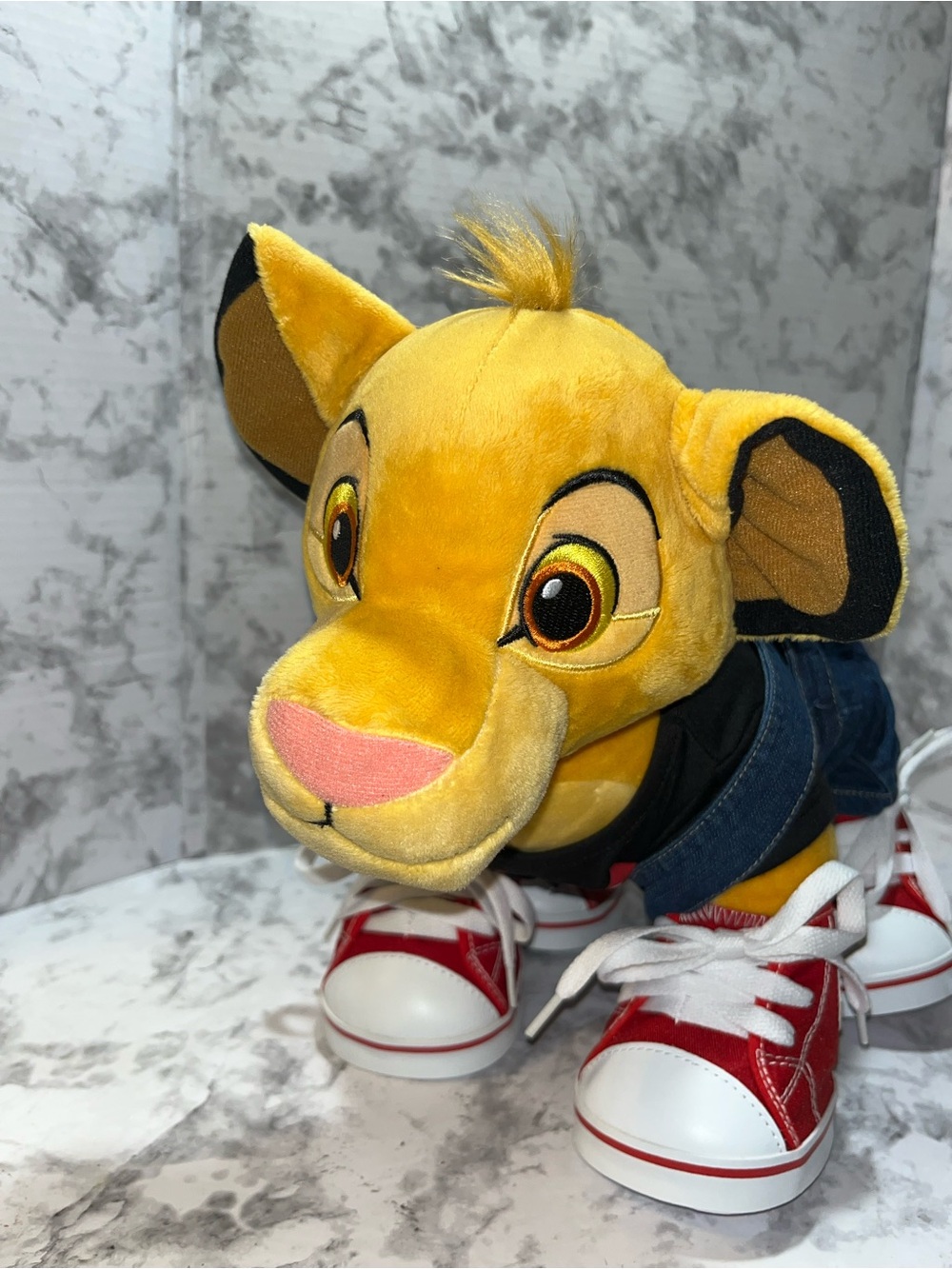 Build-A-Bear 30th anniversary Simba Plush Dog Toy with Red Shoes